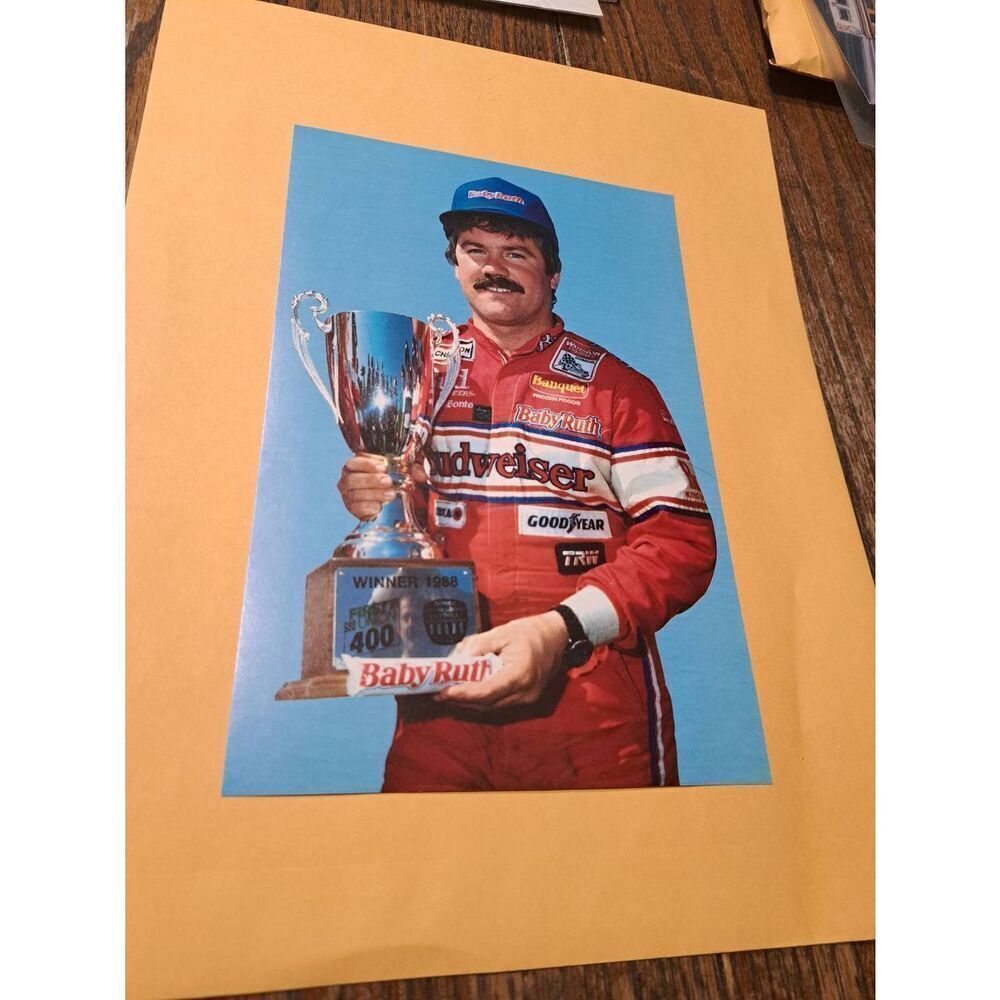 Vintage1988 Terry Labonte NASCAR 6x9 Postcard Budweiser Baby Ruth Jr Johnson Win